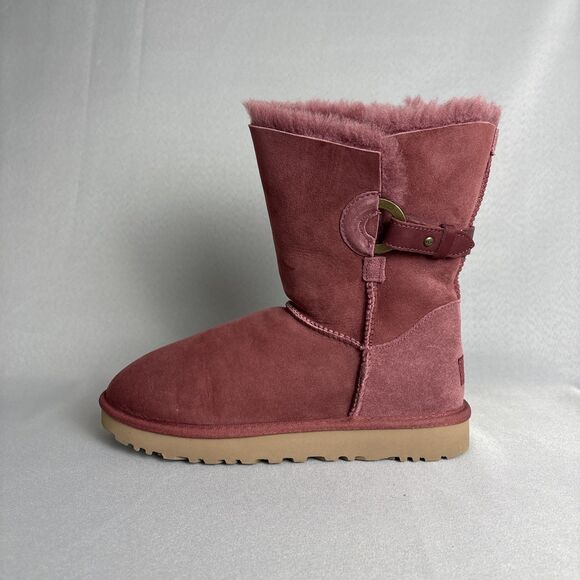 Women's UGG Boots Size 8 Classic Short Nash Not Burgundy Festival Boho - Picture 3 of 15